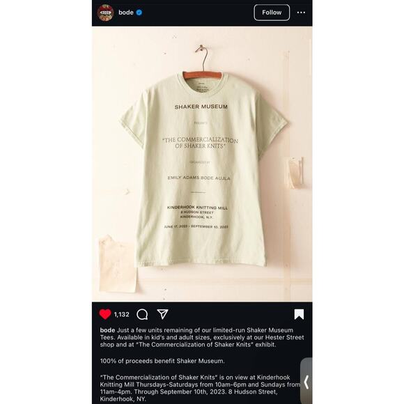 Bode x Shaker Museum T-Shirt - Picture 6 of 6